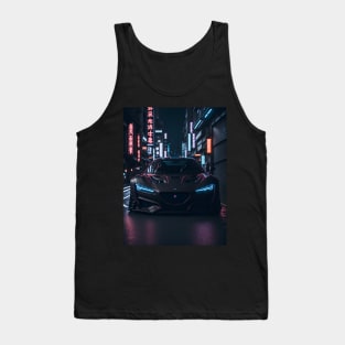 Dark Sports Car in Japanese City Tank Top